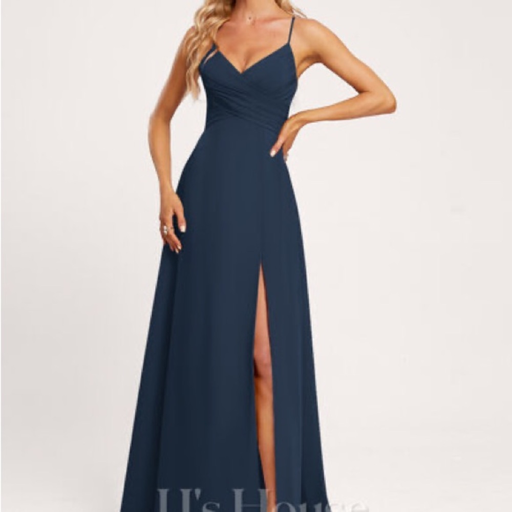 JJs House Navy Chiffon Bridesmaid Dress